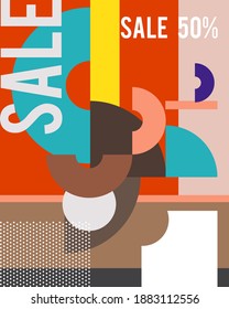 Abstract Bauhaus geometric pattern background.