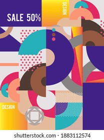 Abstract Bauhaus geometric pattern background.