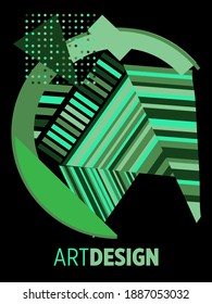 Abstract Bauhaus geometric pattern background, vector circle, triangle and square lines art design. Universal abstract layouts. Applicable for notebooks, planners, brochures, books, catalogs etc.