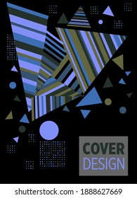 Resumen del fondo de patrón geométrico Bauhaus, círculo vectorial, diseño artístico de triángulo y líneas cuadradas. Diseños abstractos universales. Aplicable a cuadernos, planificadores, folletos, libros, catálogos, etc.