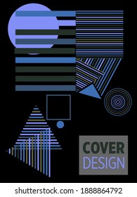 Resumen del fondo de patrón geométrico Bauhaus, círculo vectorial, diseño artístico de triángulo y líneas cuadradas. Diseños abstractos universales. Aplicable a cuadernos, planificadores, folletos, libros, catálogos, etc.