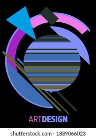Resumen del fondo de patrón geométrico Bauhaus, círculo vectorial, diseño artístico de triángulo y líneas cuadradas. Diseños abstractos universales. Aplicable a cuadernos, planificadores, folletos, libros, catálogos, etc.
