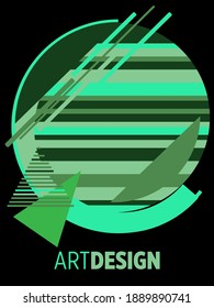 Abstract Bauhaus geometric pattern background, vector circle, triangle and square lines art design. Universal abstract layouts. Applicable for notebooks, planners, brochures, books, catalogs etc.