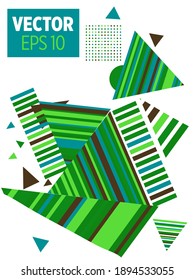 Abstract Bauhaus geometric pattern background, vector circle, triangle and square lines art design. Universal abstract layouts. Applicable for notebooks, planners, brochures, books, catalogs etc.