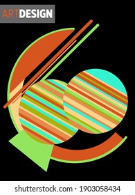 Resumen del fondo de patrón geométrico Bauhaus, círculo vectorial, diseño artístico de triángulo y líneas cuadradas. Diseños abstractos universales. Aplicable a cuadernos, planificadores, folletos, libros, catálogos, etc.