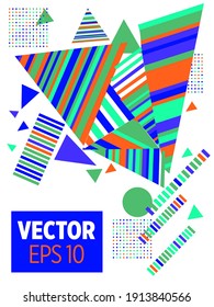 Abstract Bauhaus geometric pattern background, vector circle, triangle and square lines art design. Universal abstract layouts. Applicable for notebooks, planners, brochures, books, catalogs etc.