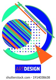 Abstract Bauhaus geometric pattern background, vector circle, triangle and square lines art design. Universal abstract layouts. Applicable for notebooks, planners, brochures, books, catalogs etc.