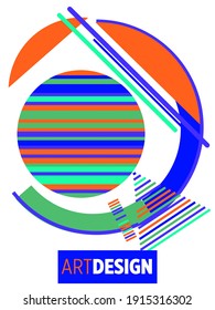 Abstract Bauhaus geometric pattern background, vector circle, triangle and square lines art design. Universal abstract layouts. Applicable for notebooks, planners, brochures, books, catalogs etc.