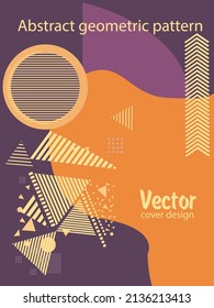 Abstrakter Bauhaus geometrischer Muster Hintergrund, Vektorkreis, Dreieck und quadratische Linien Kunstdesign. Allgemeine abstrakte Layouts. Gilt für Notebooks, Planer, Broschüren, Bücher, Kataloge usw.
