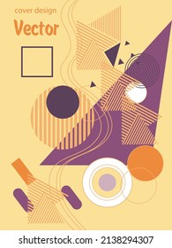 Abstract Bauhaus geometric pattern background, vector circle, triangle and square lines art design. Universal abstract layouts. Applicable for notebooks, planners, brochures, books, catalogs etc.
