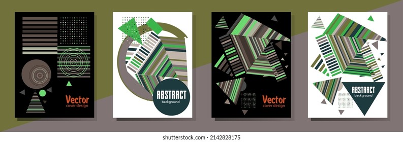 Abstract Bauhaus geometric pattern background, vector circle, triangle and square lines art design. Universal abstract layouts. Applicable for notebooks, planners, brochures, books, catalogs etc.

