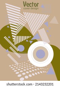 Abstract Bauhaus geometric pattern background, vector circle, triangle and square lines art design. Universal abstract layouts. Applicable for notebooks, planners, brochures, books, catalogs etc.
