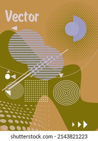 Abstract Bauhaus geometric pattern background, vector circle, triangle and square lines art design. Universal abstract layouts. Applicable for notebooks, planners, brochures, books, catalogs etc.
