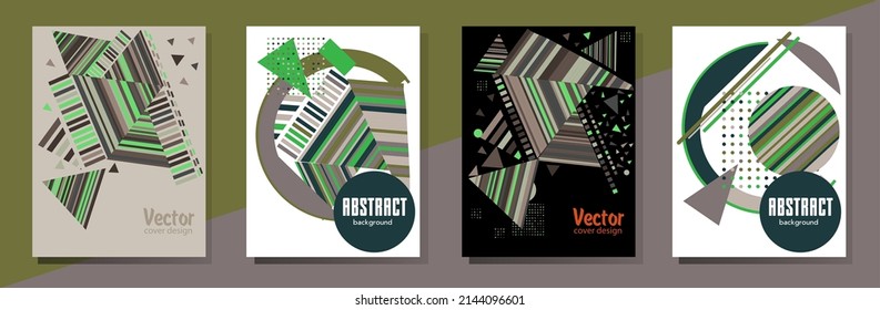 Abstract Bauhaus geometric pattern background, vector circle, triangle and square lines art design. Universal abstract layouts. Applicable for notebooks, planners, brochures, books, catalogs etc.
