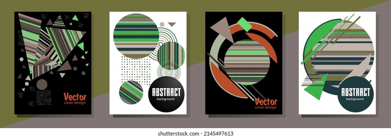 Resumen del fondo de patrón geométrico Bauhaus, círculo vectorial, diseño artístico de triángulo y líneas cuadradas. Diseños abstractos universales. Aplicable a cuadernos, planificadores, folletos, libros, catálogos, etc.
