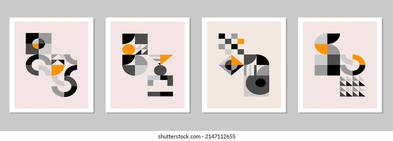 Abstrakter geometrischer Bauhaus-Hintergrund, Vektorkreis