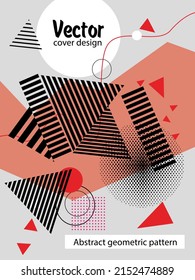 Resumen del fondo de patrón geométrico Bauhaus, círculo vectorial, diseño artístico de triángulo y líneas cuadradas. Diseños abstractos universales. Aplicable a cuadernos, planificadores, folletos, libros, catálogos, etc.
