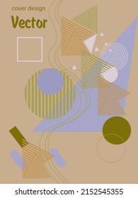 Abstract Bauhaus geometric pattern background, vector circle, triangle and square lines art design. Universal abstract layouts. Applicable for notebooks, planners, brochures, books, catalogs etc.

