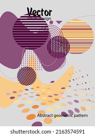 Abstract Bauhaus geometric pattern background, vector circle, triangle and square lines art design. Universal abstract layouts. Applicable for notebooks, planners, brochures, books, catalogs etc.
