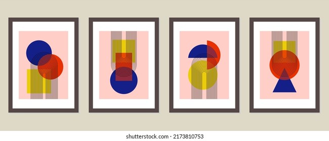 Resumen Bauhaus patrón geométrico círculo vectorial