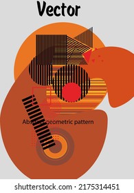 Abstract Bauhaus geometric pattern background, vector circle, triangle and square lines art design. Universal abstract layouts. Applicable for notebooks, planners, brochures, books, catalogs etc.