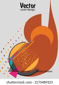 Abstract Bauhaus geometric pattern background, vector circle, triangle and square lines art design. Universal abstract layouts. Applicable for notebooks, planners, brochures, books, catalogs etc.