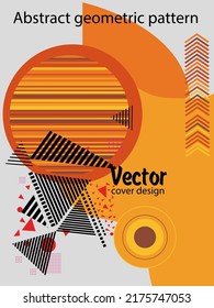Resumen del fondo de patrón geométrico Bauhaus, círculo vectorial, diseño artístico de triángulo y líneas cuadradas. Diseños abstractos universales. Aplicable a cuadernos, planificadores, folletos, libros, catálogos, etc.