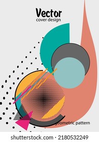 Abstract Bauhaus geometric pattern background, vector circle, triangle and square lines art design. Universal abstract layouts. Applicable for notebooks, planners, brochures, books, catalogs etc.
