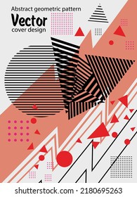 Abstract Bauhaus geometric pattern background, vector circle, triangle and square lines art design. Universal abstract layouts. Applicable for notebooks, planners, brochures, books, catalogs etc.
