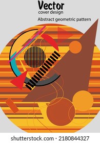 Resumen del fondo de patrón geométrico Bauhaus, círculo vectorial, diseño artístico de triángulo y líneas cuadradas. Diseños abstractos universales. Aplicable a cuadernos, planificadores, folletos, libros, catálogos, etc.
