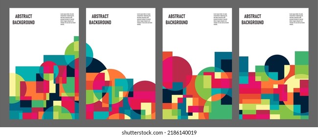 Abstract Bauhaus geometric pattern background vector circle