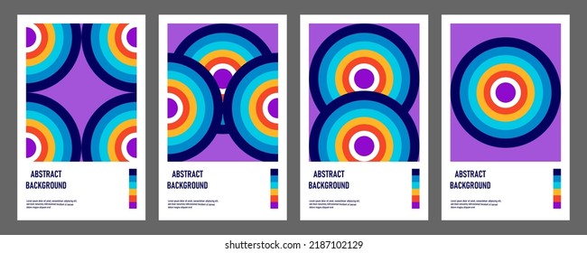 Abstract Bauhaus geometric pattern background vector circle