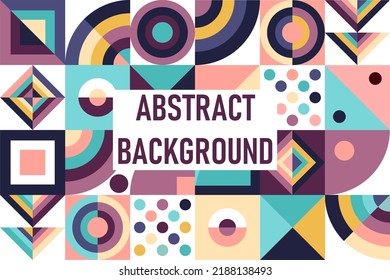 Abstract Bauhaus geometric pattern background vector circle