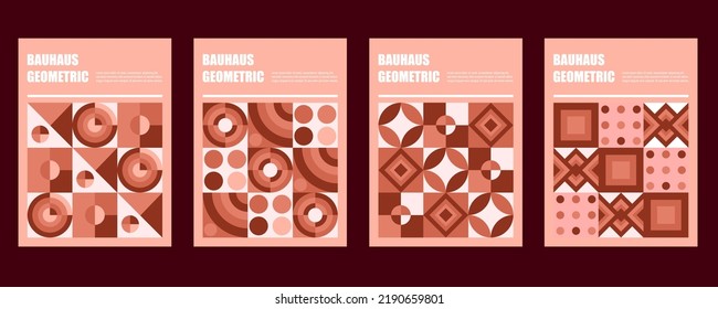 Abstract Bauhaus geometric pattern background vector circle