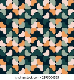Abstract Bauhaus geometric pattern background, vector circle, triangle and square lines colorful art design.