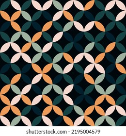 Resumen del fondo de patrón geométrico Bauhaus, círculo vectorial, triángulo y líneas cuadradas diseño de arte colorido.