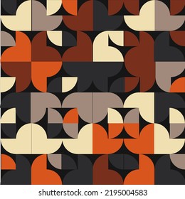 Abstrakter Bauhaus geometrischer Muster Hintergrund, Vektorkreis, Dreieck und quadratische Linien bunter Kunstdesign.