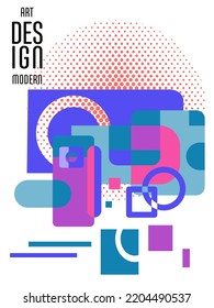 Abstract Bauhaus geometric pattern background, vector circle, triangle and square lines art design. Universal abstract layouts. Applicable for notebooks, planners, brochures, books, catalogs etc.
