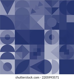 Abstract Bauhaus geometric pattern background, vector circle, triangle and square lines color art design. Colorful Bauhaus pattern background