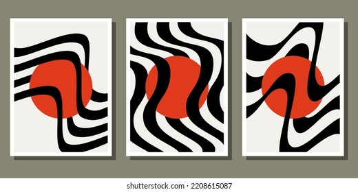 Abstract Bauhaus geometric pattern background vector circle