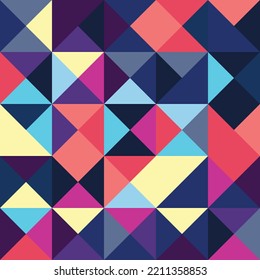 Abstract Bauhaus geometric pattern background, vector circle, triangle and square lines color art design. Colorful Bauhaus pattern background