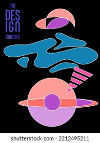 Abstract Bauhaus geometric pattern background, vector circle, triangle and square lines art design. Universal abstract layouts. Applicable for notebooks, planners, brochures, books, catalogs etc.
