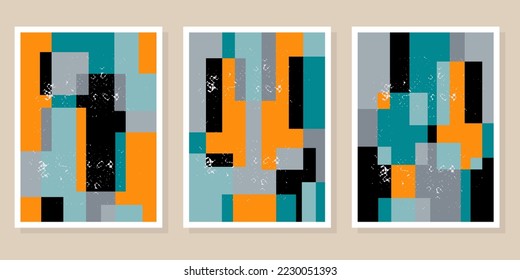 Abstract Bauhaus geometric pattern background vector circle