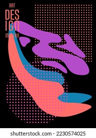 Abstract Bauhaus geometric pattern background, vector circle, triangle and square lines art design. Universal abstract layouts. Applicable for notebooks, planners, brochures, books, catalogs etc.
