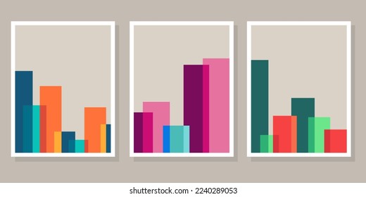 Abstract Bauhaus geometric pattern background vector circle