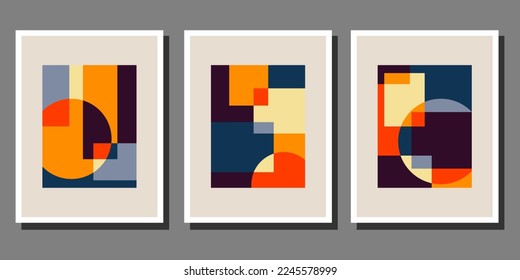 Abstrakter geometrischer Bauhaus-Hintergrund, Vektorkreis