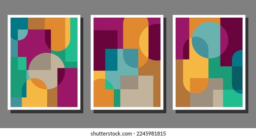 Abstract Bauhaus geometric pattern background vector circle