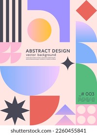 Abstract bauhaus geometric pattern background with copy space for text.Trendy minimalist geometric design with simple shapes and elements.Modern artistic vector illustration.