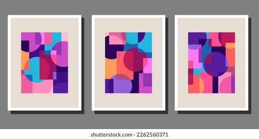 	
Abstract Bauhaus geometric pattern background vector circle
