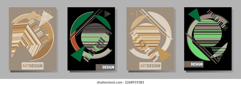 Abstract Bauhaus geometric pattern background, vector circle, triangle and square lines art design. Universal abstract layouts. Applicable for notebooks, planners, brochures, books, catalogs etc.
